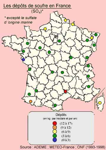 Carte de France des dépôts de S