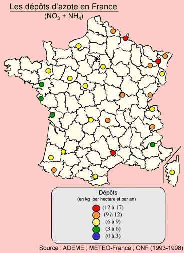 Carte de France des dépôts N